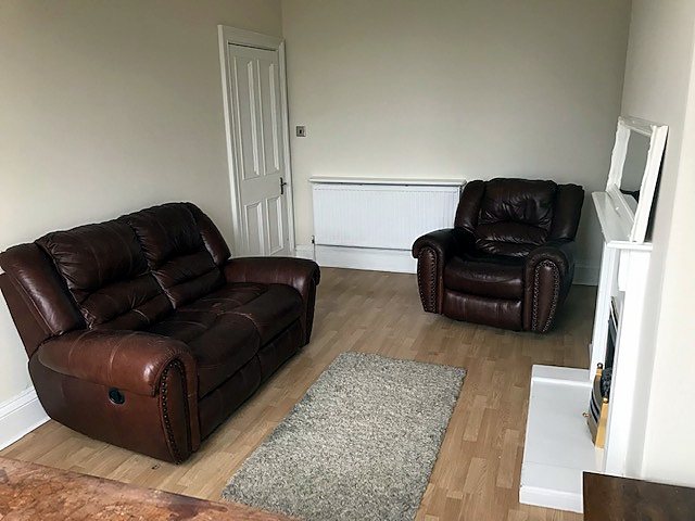 Living room at Bright Central Two-Bed Flat With Arthur's Seat Views, Albion Road / east central Edinburgh.