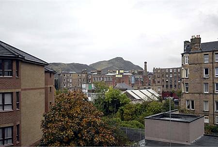 View at Bright Central Two-Bed Flat With Arthur's Seat Views, Albion Road / east central Edinburgh.