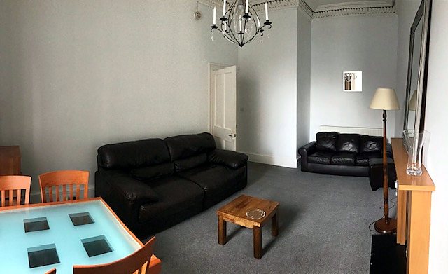 Living room at Large Two-Bed Tenement Flat Near Easter Road, Easter Road / east central Edinburgh.