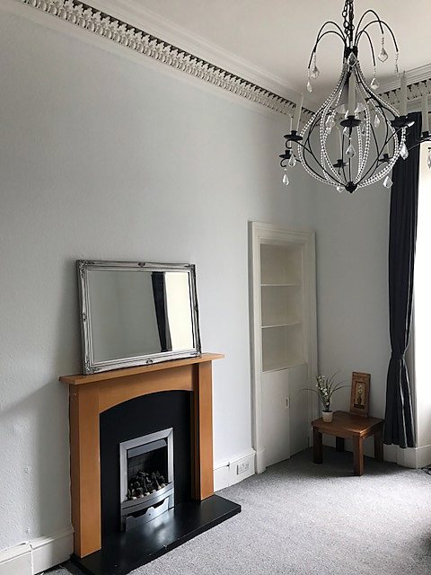 Living room at Large Two-Bed Tenement Flat Near Easter Road, Easter Road / east central Edinburgh.