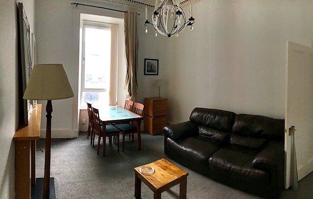 Living room at Large Two-Bed Tenement Flat Near Easter Road, Easter Road / east central Edinburgh.