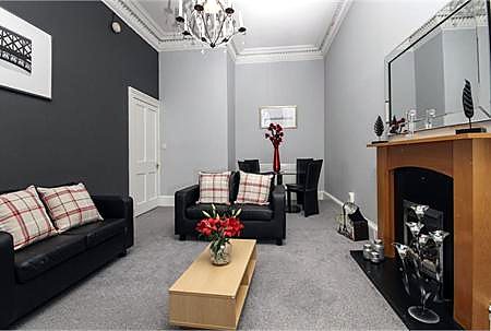 Living room at Large Two-Bed Tenement Flat Near Easter Road, Easter Road / east central Edinburgh.