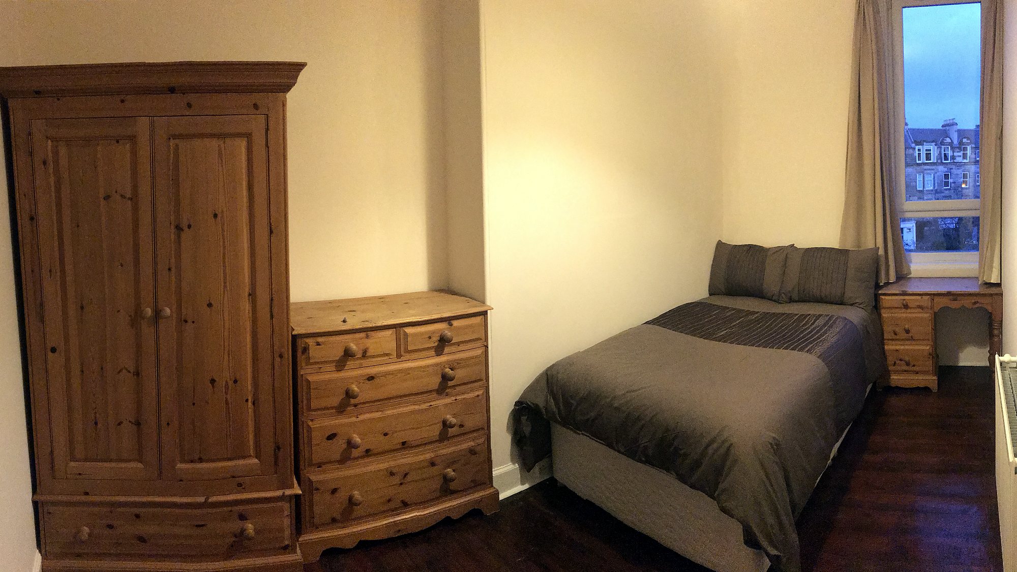 Bedroom at Warm Light Two-Bed Flat Near Easter Road, Easter Road / east central Edinburgh.