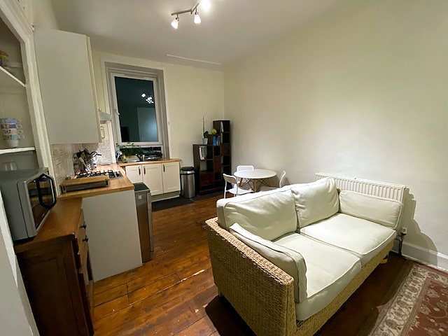Interior at Warm Light Two-Bed Flat Near Easter Road, Easter Road / east central Edinburgh.