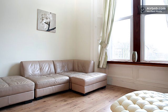 Living room at Bright Quiet Central Flat With Crags Views, Holyrood / Royal Mile area.