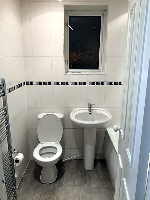 Bathroom at Renovated Three-Bed House With Gardens, The Inch / south Edinburgh.